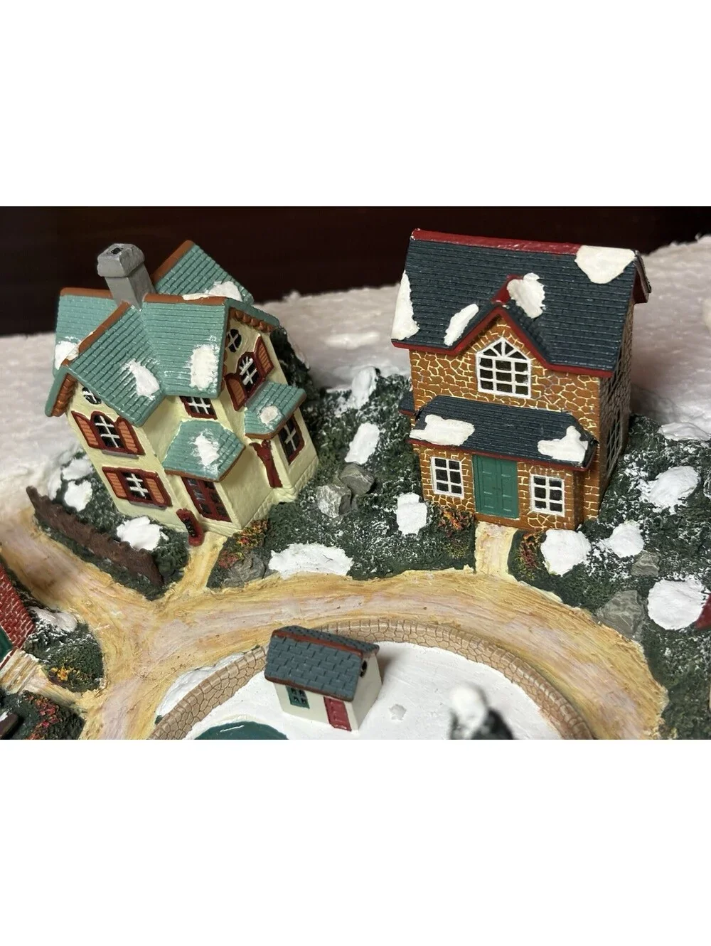 Vintage Simson Giftware Christmas Village Lighted Display Removable Houses